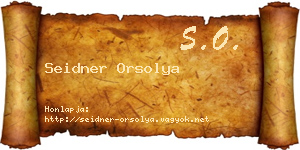 Seidner Orsolya névjegykártya